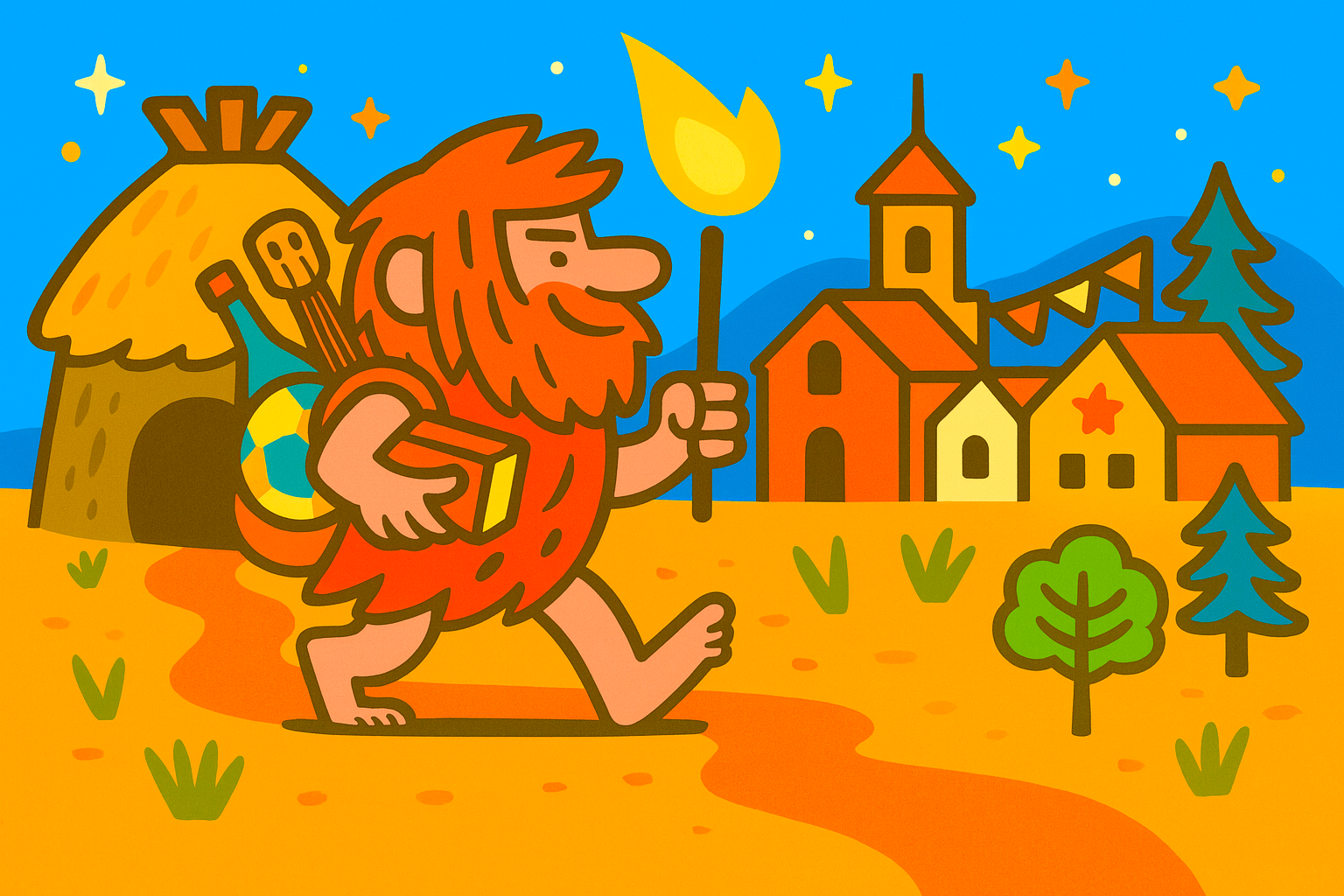 Le Poilu dans un village