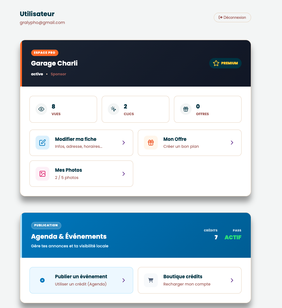 Ton interface de gestion